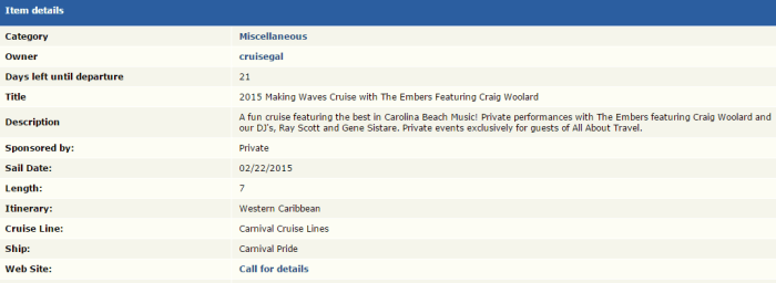 Theme Cruise Finder   2015 Making Waves Cruise with The Embers Featuring Craig Woolard