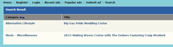 Theme Cruise Finder   Search Result